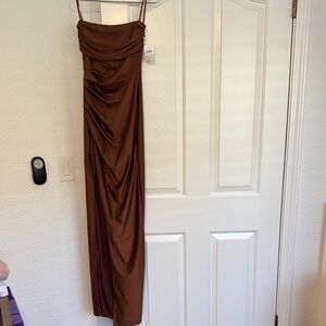 Elegant Brown Evening Dress